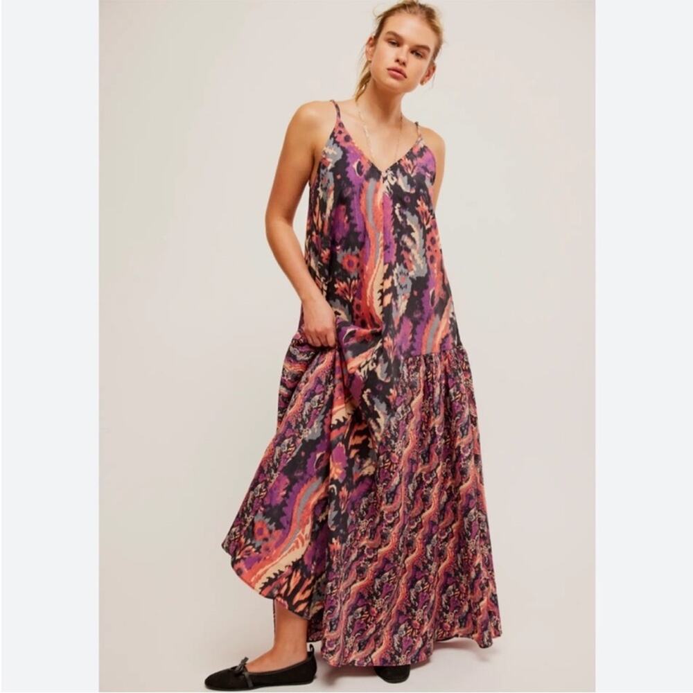 Free People Everything and More maxi slip Dress Sz M